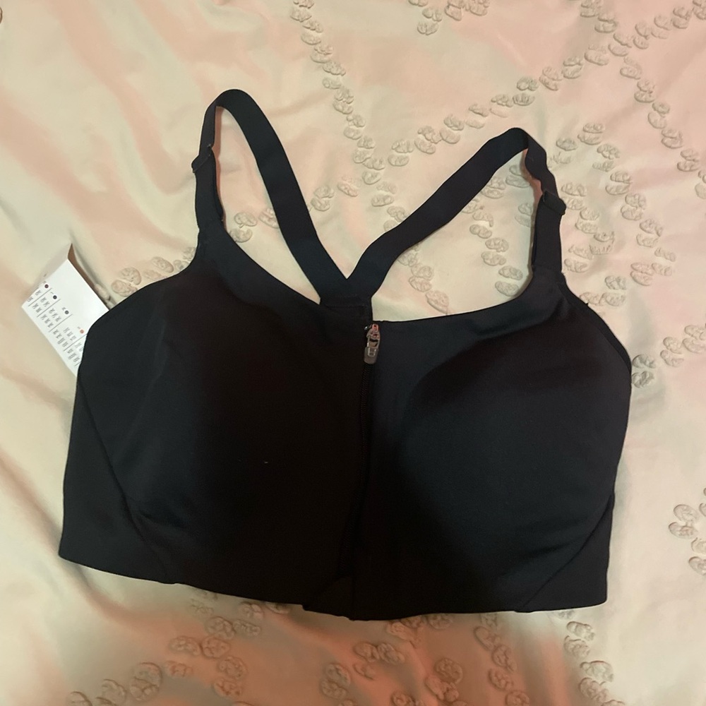 Zip front sports bra